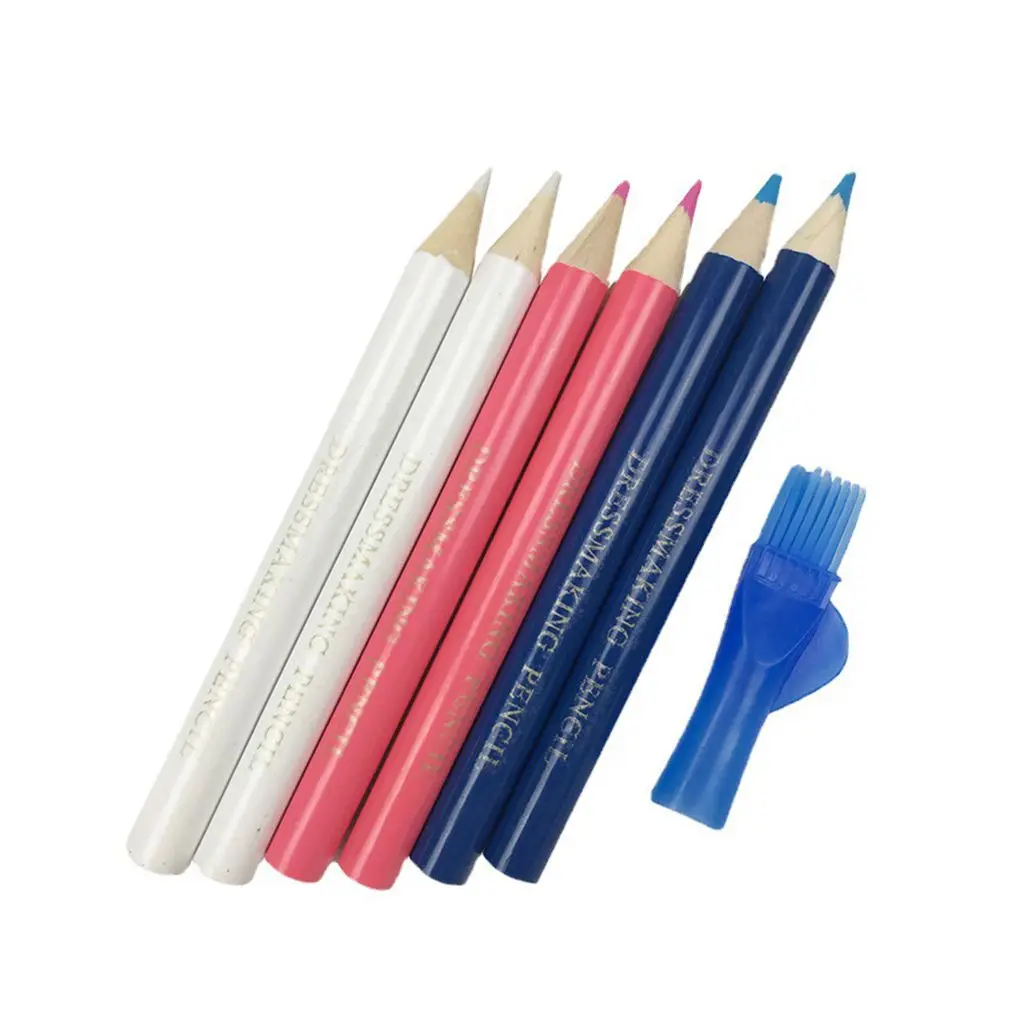 

3 Pcs/set Sewing Fabric Pencils Water Soluble Pen Tailor Mark Chalk with Brush Cap Dressmaker Marker and Tracing Tools