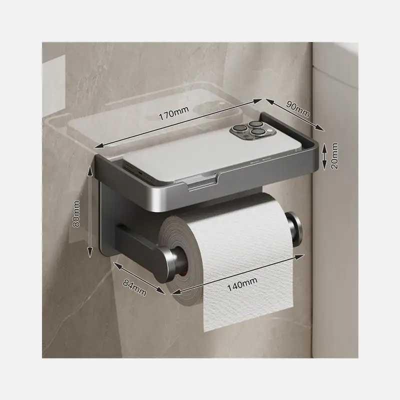 

Space Aluminum Wall-mounted Convenient Tissue Holder Hygiene Pumping Paper Rack Durable 3 Colors Bathroom Organization Popular