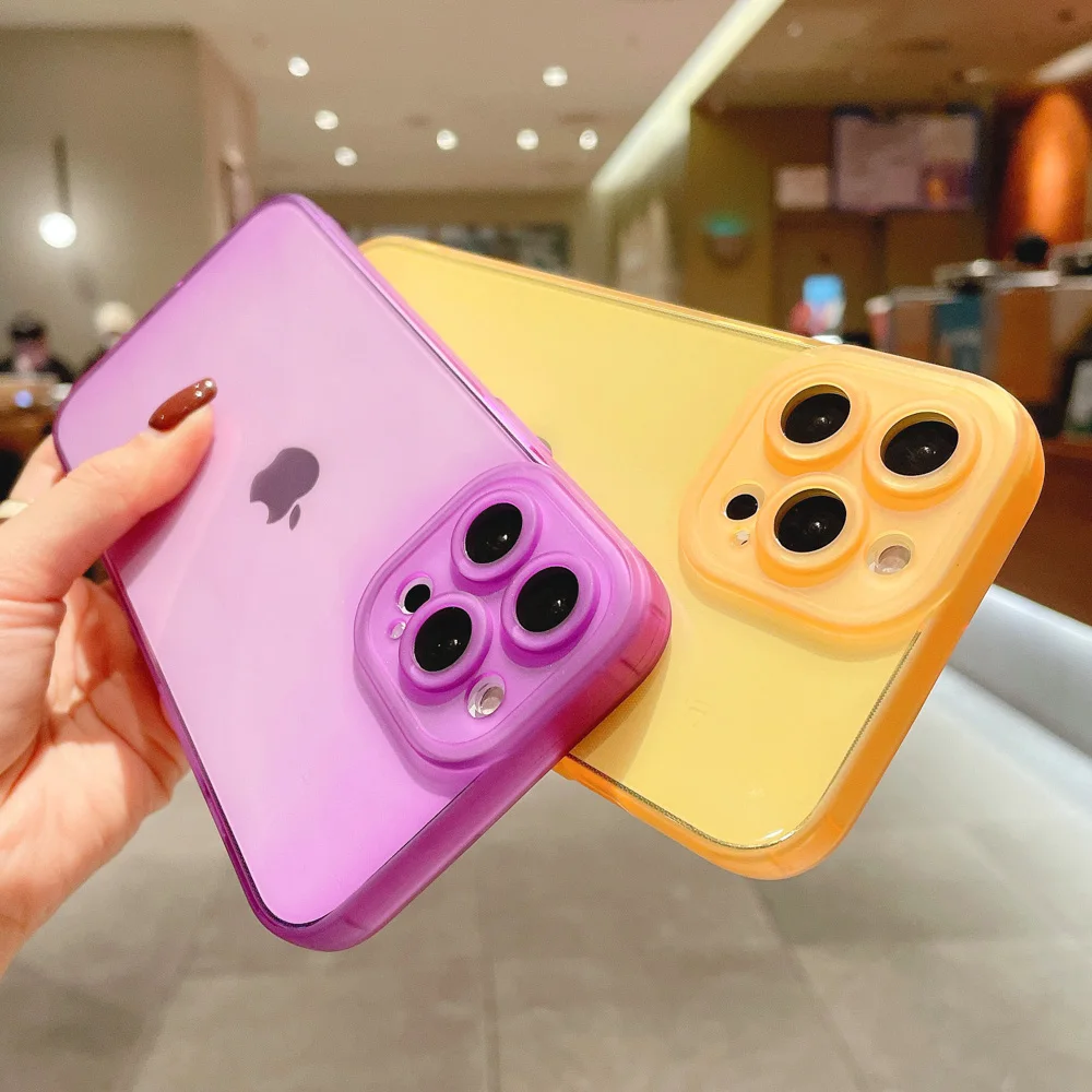 

Transparent Silicone CaseFor iPhone 13 Pro 11 12 Pro Max Xr X Xs Max 7 8 6s Plus SE 2020 Lens Protection Shockproof Soft Cover