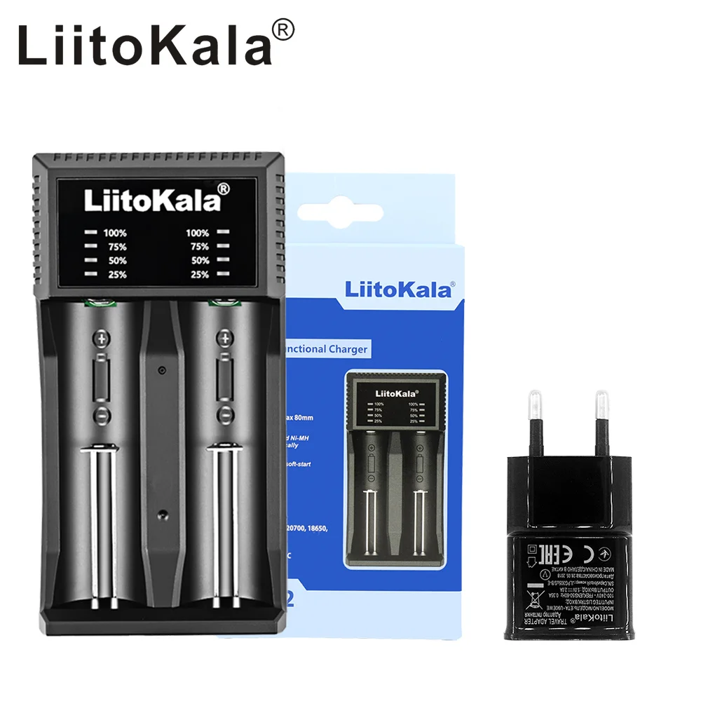 

Зарядное устройство LiitoKala для аккумуляторов 18650 21700 20700 26650 CR123A 16340 18350 14500 в Ni-MH Ni-Cd