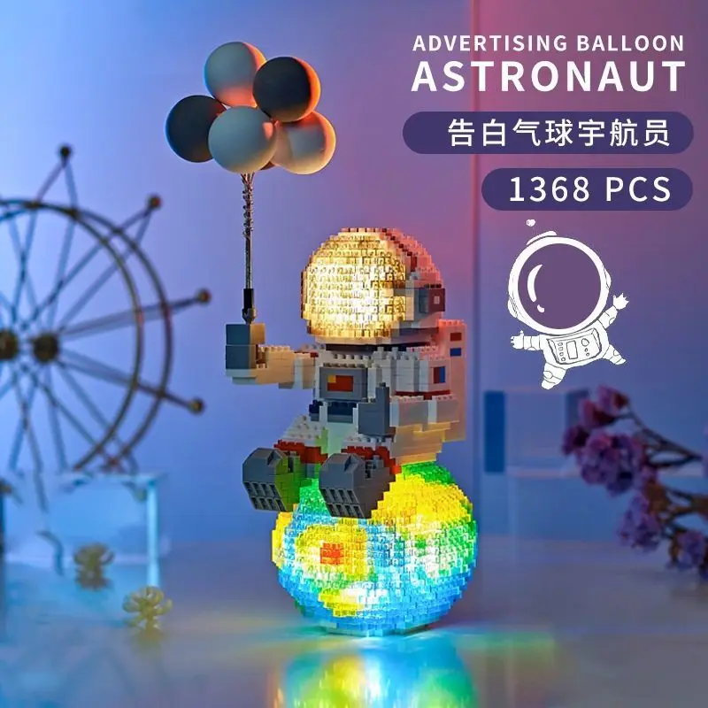 

Micro Rocket Building Blocks Space Moon Satellite Astronaut Figure MOC Diamond Bricks Constructor Montessori Toys for Children