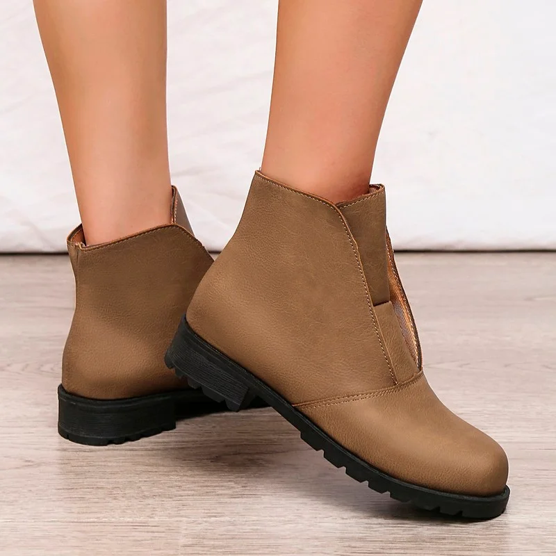 

New Autumn and Winter 2022 Women's Boots,ankle Flat Shoes, Women Riders, Round Toe Fashionable Women's Short Boots Are Versatile