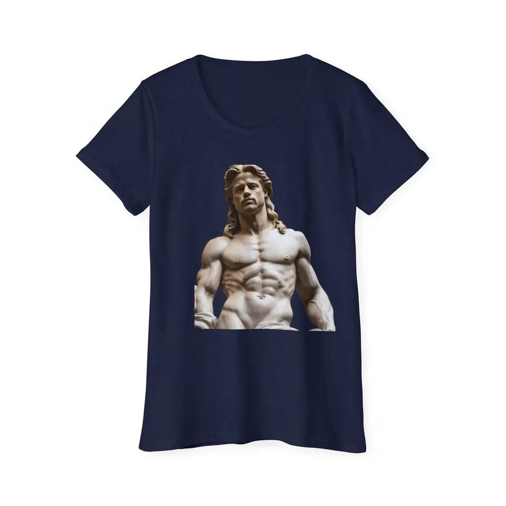 Женская футболка с коротким рукавом и изображением статуи Микеланджело Давида