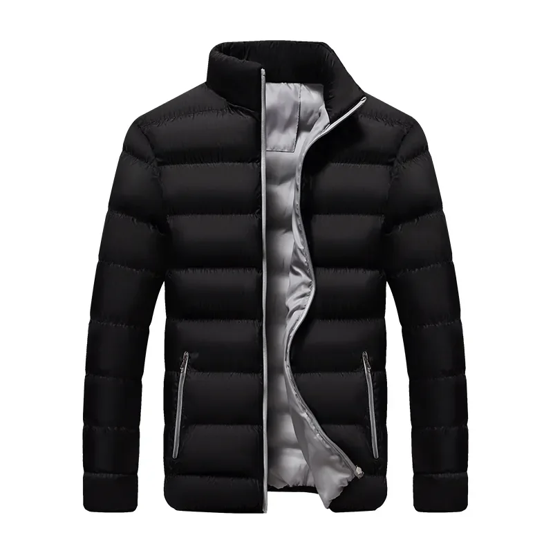 

Winter Casual Men's Outwear Coats Solid Stand Collar Male Windbreak Cotton