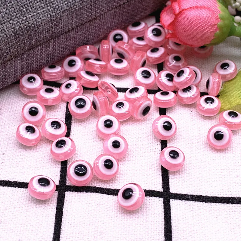 Новинка 50 шт./лот 8 мм 10 Ювелирные изделия из смолы отверстие плоские бусины