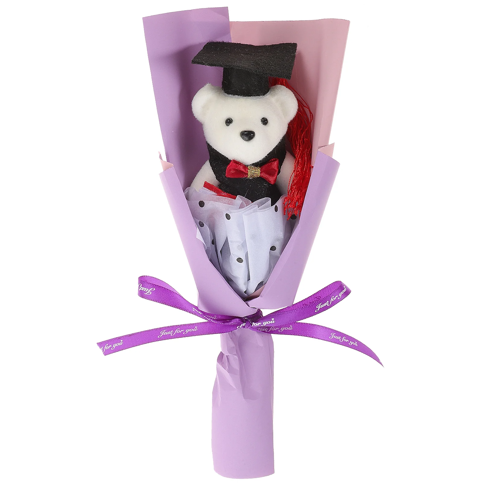 

Grad Decor Plush Women Toy Home Bear Figurine Bouquet Mini Boxes Graduates Accessory for Graduation Party