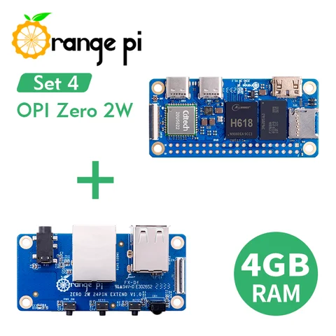 Плата расширения Orange Pi Zero 2 Вт 4G +, DDR4 Allwinner H618 Orange Pi Zero 2 Вт WiFi + BT SBC, одноплатный мини-компьютер Zero2W