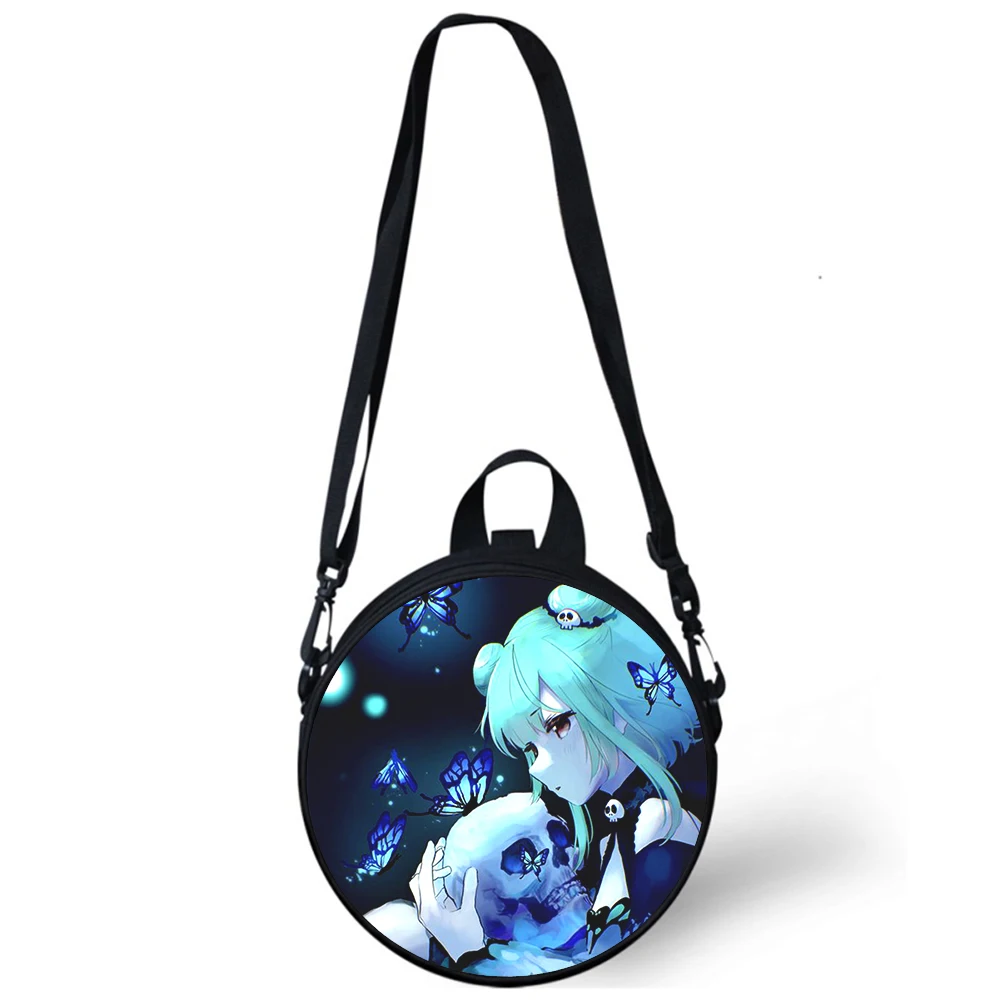 Uruha Rushia Child kindergarten Bag 3D Print Crossbody Shoulder Bags For School Women Mini Round Bagpacks Rugtas Bag