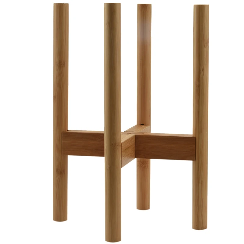

Expandable Plant Holder Bamboo Wood Flower Pot Display Stand Potted Rack For Indoor And Outdoor, Up To 12 Inch Planter