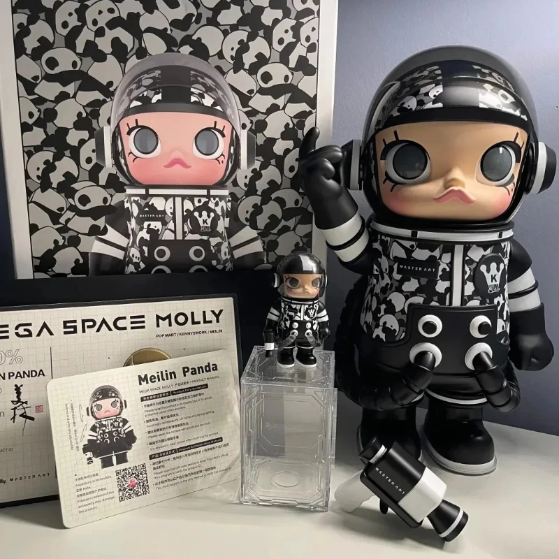 Фото POP MART MEGA SPACE MOLLY 400% Pearl Milk Tea Series MEGA SPACE MOLLY MEILIN PANDA Kawaii Anime Action Surprised Boxs POPMART №4