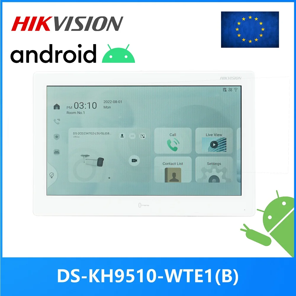 

HIKVISION international version 10 inch DS-KH9510-WTE1(B) Indoor Monitor,802.3af POE, app Hik-connect,WiFi,Video intercom