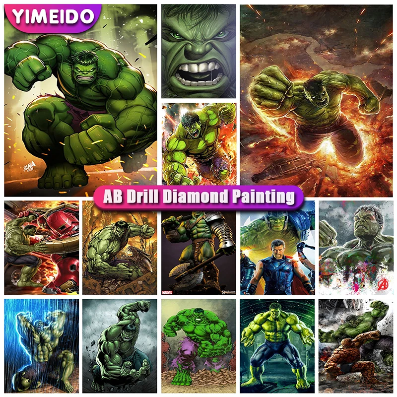 

Disney AB Diamond Painting Marvel Hulk Movie Poster Cross Stitch 5d Diy Diamond Embroidery Mosaic Living Room Children Gifts