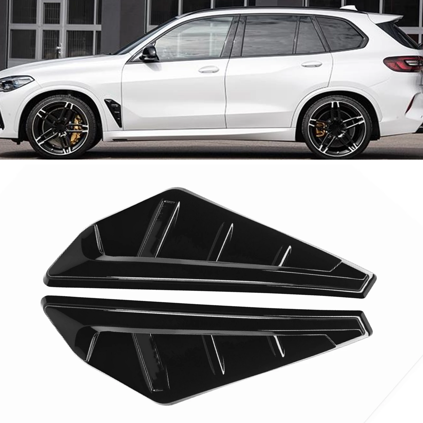 

Переднее боковое крыло, обшивка для вентиляционного отверстия для BMW X5 G05 2019-2022 2021, глянцевый черный разделитель для кузова автомобиля, спойл...