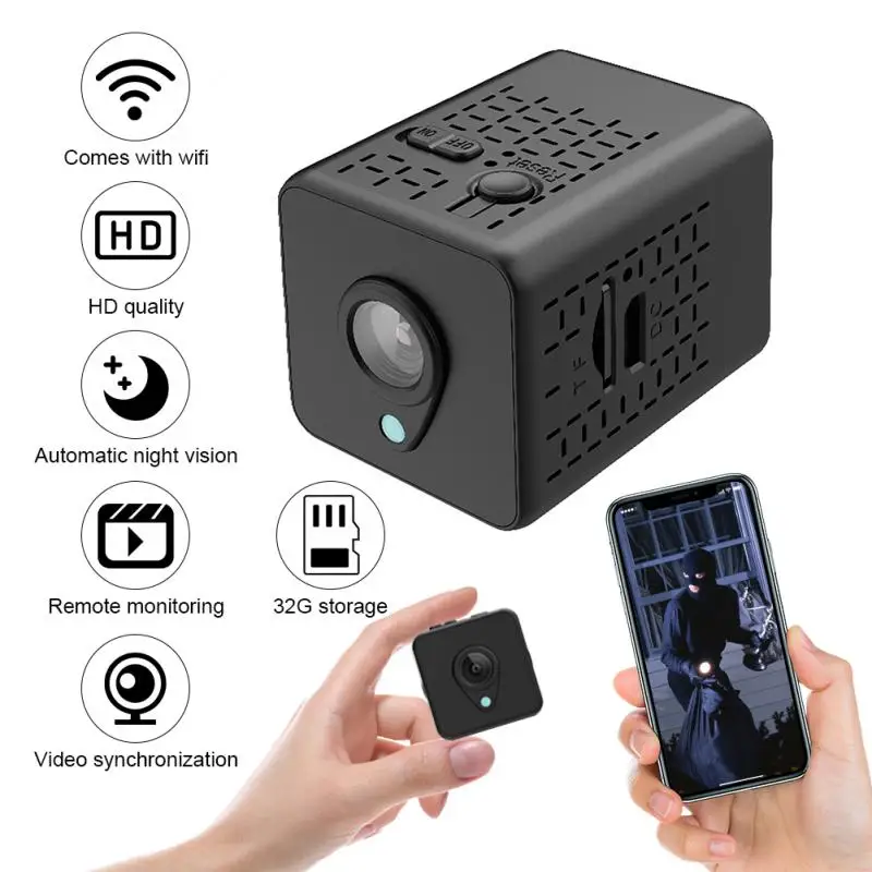 

Умная мини-камера с Wi-Fi, удаленным беспроводным мониторингом, 1080p, Ip-камера, монитор ночного видения, Wi-Fi, охранная камера наблюдения с защитой