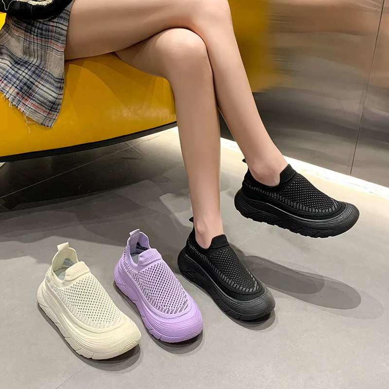Летняя женская повседневная обувь с дышащей сеткой новая в корейском стиле на
