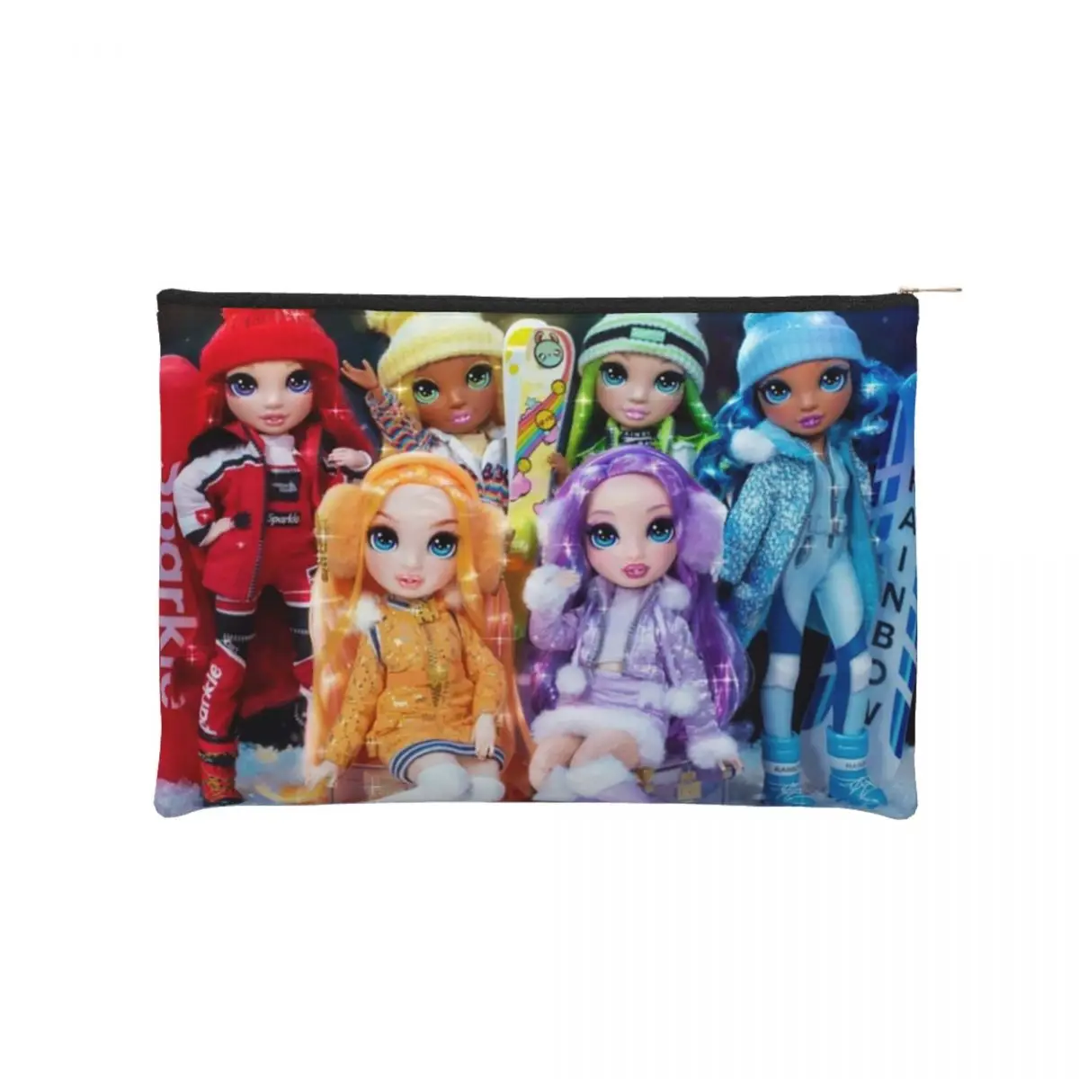 

Custom Rainbow High Winter Break Toiletry Bag for Women Makeup Cosmetic Organizer Ladies Beauty Storage Dopp Kit Box