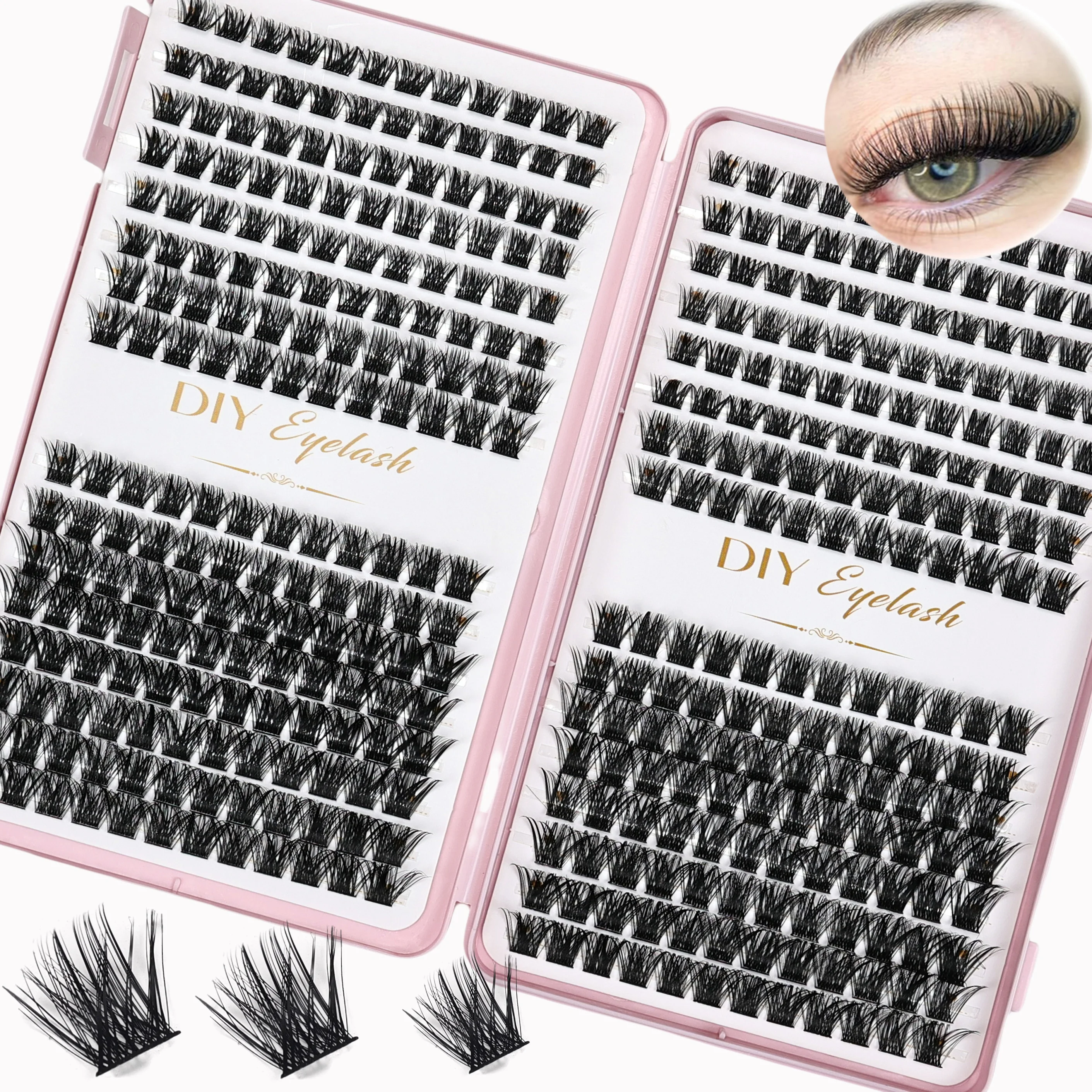 384 шт. отдельные кластеры ресниц книга для наращивания D Curl наращивание в домашних