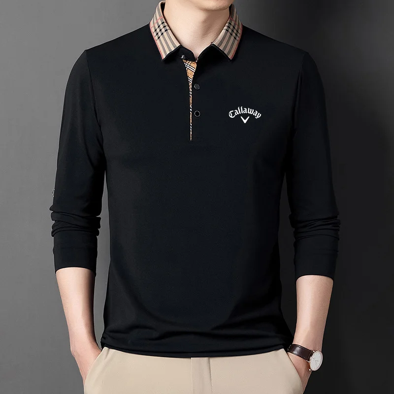 Autumn 2022 New Long Sleeve Polo Shirt Men's Fashion Korean Version Lapel Solid Color Youth Base Men's T-shirt