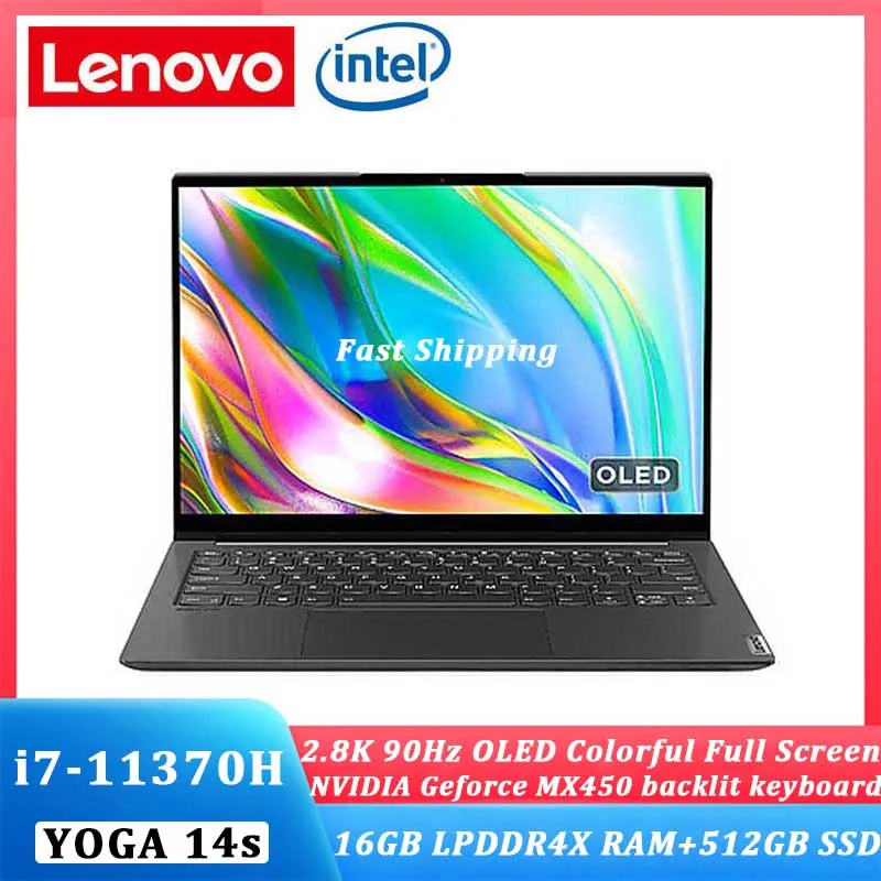 

lenovo YOGA 14s 2021 New laptop intel Core i7-11370H 16GB RAM 512GB SSD OLED Full screen computer Windows10 Ultraslim Notebook