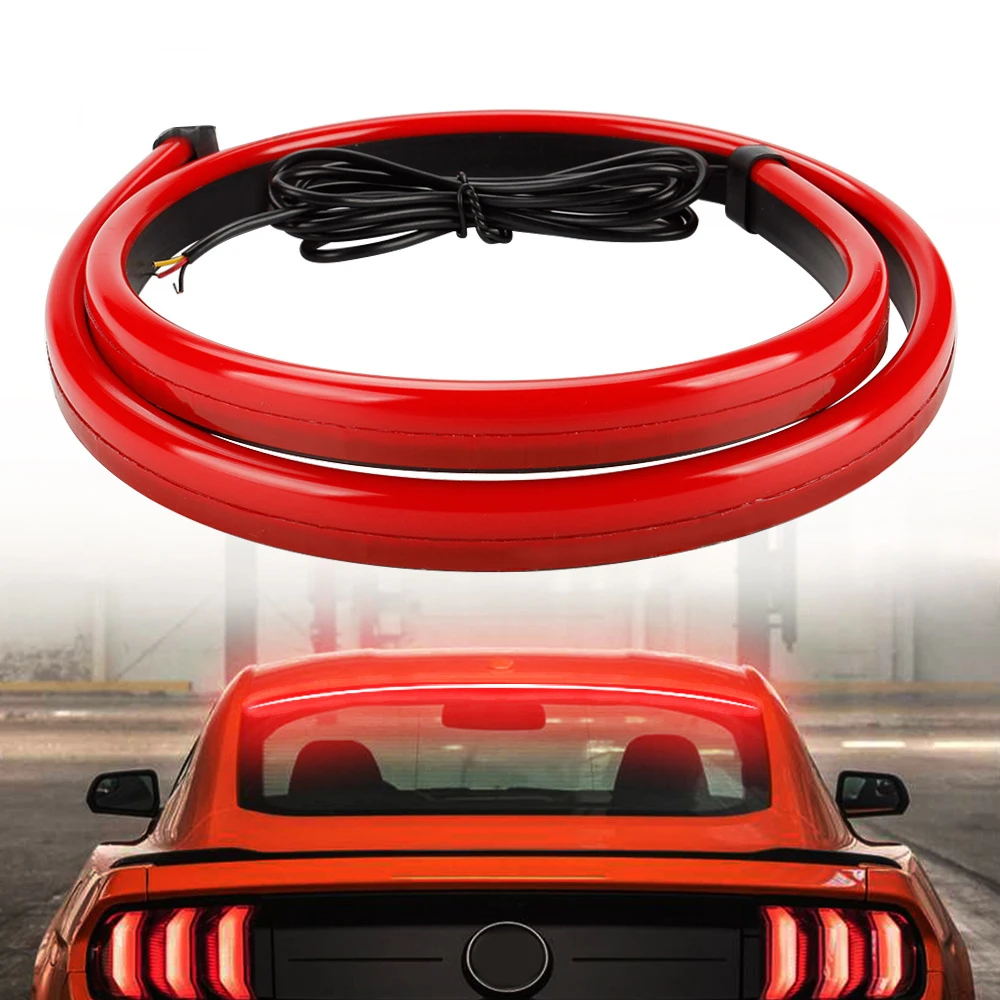 

90 / 100cm Car High Position Brake Lights Strips DRL Rear Tail Warning Additional Stop Lamp Universal Auto 12V Flexible LED Bar