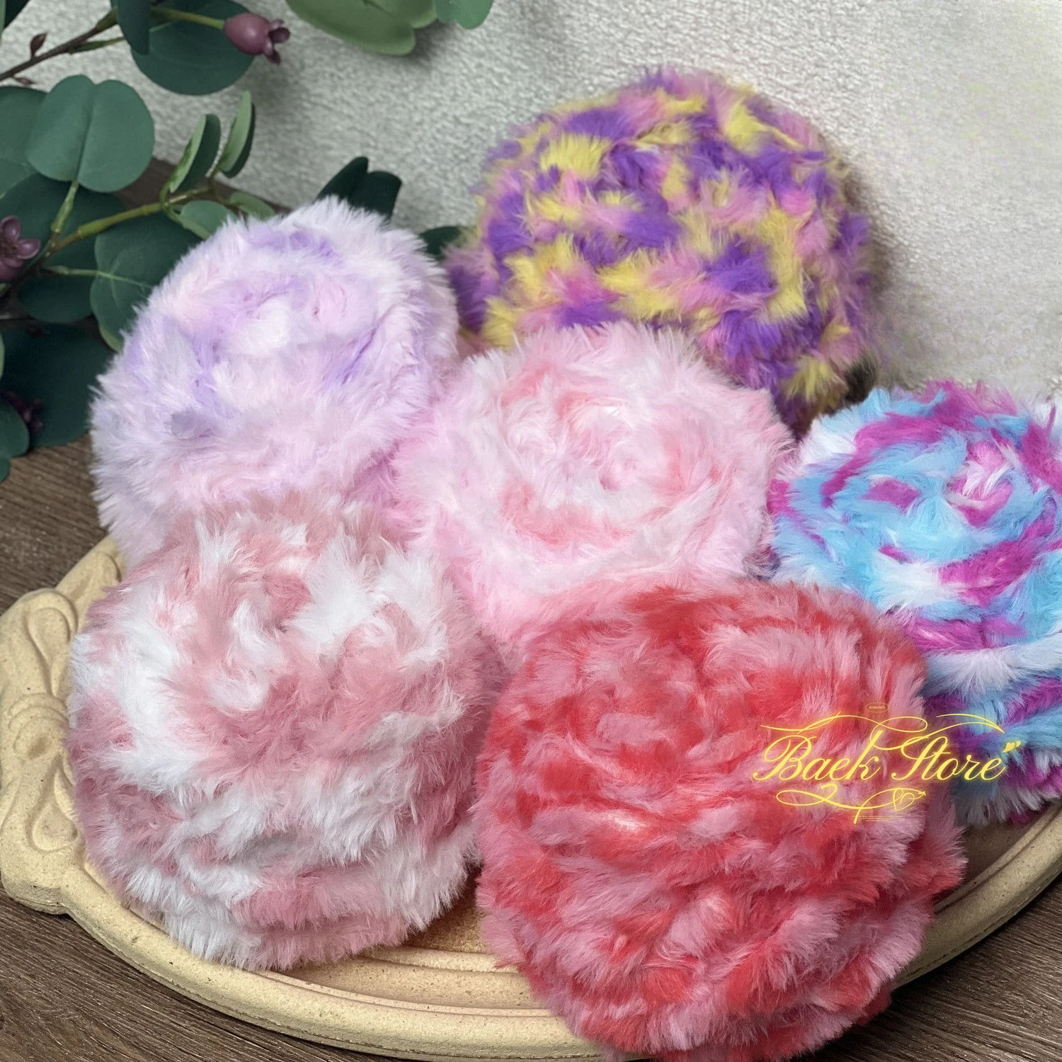 Сегментированная окрашенная градиентная меховая нить сделай сам ручная работа