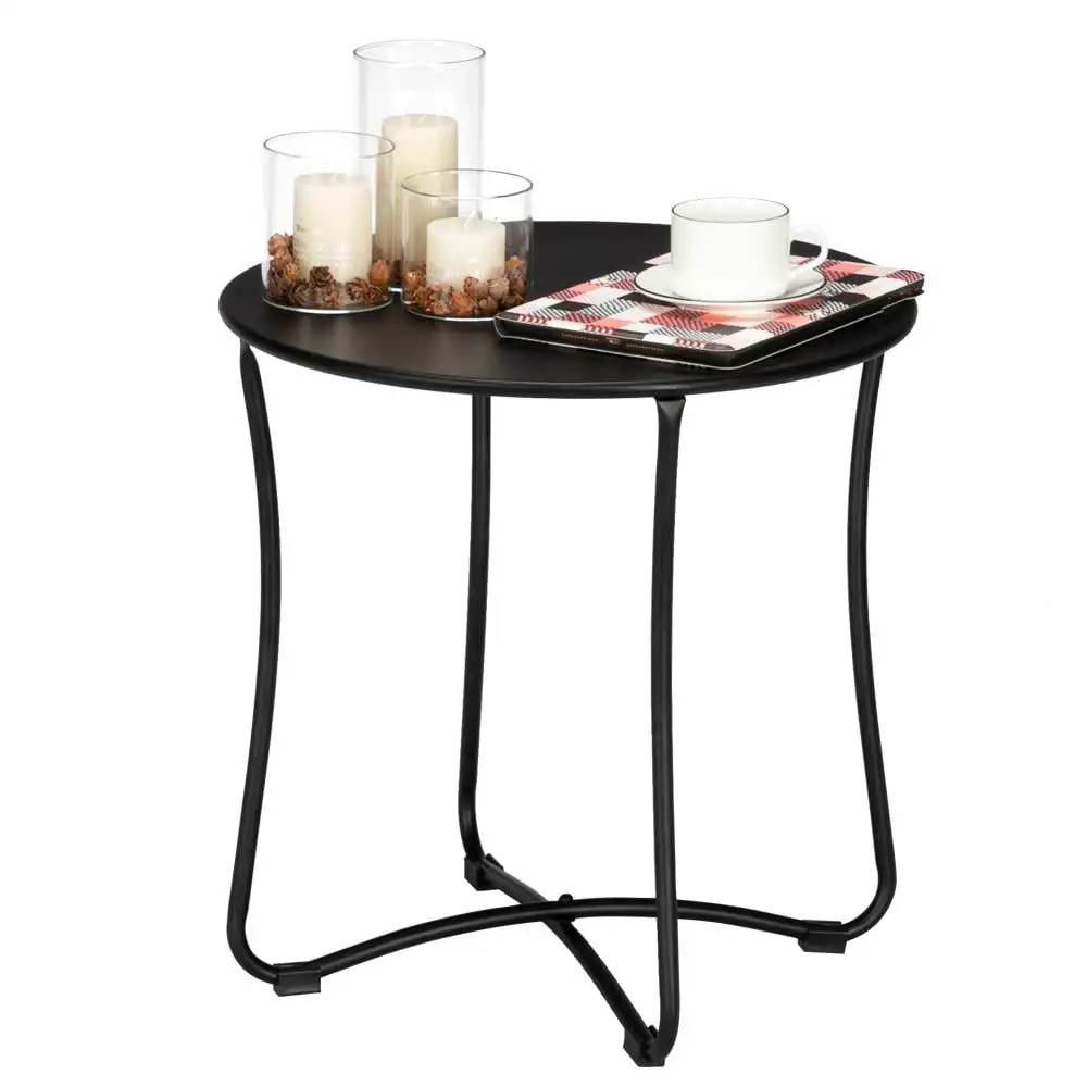 

Indoor Outdoor Portable Metal Side Table Black