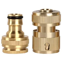 Home Garden 1/2" 3/4" Faucet Quick Connector Brass Hose Coupling Systems Adapter 3 IN 1 Water Tap Joint Fitting Watering Tools