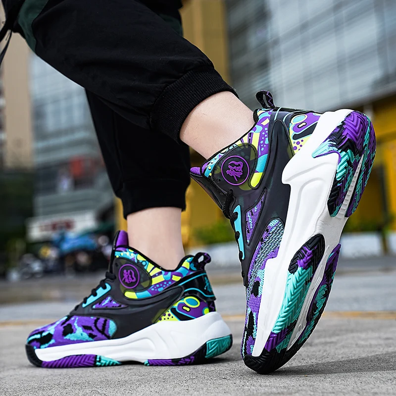 2023 New Rubber Anti-skid Professional Basketball Shoes Breathable High-top Sports Shoes Fashion Couple Shoes Tennis Men's Shoes