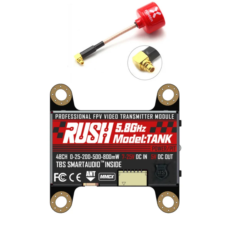 

RUSH TANK 5.8G 48CH SmartAudio 800mW Switchable 2-6S VTX Foxeer Lollipop3 Micro Lollipop MMCX for RC FPV Racing Freestyle Drone