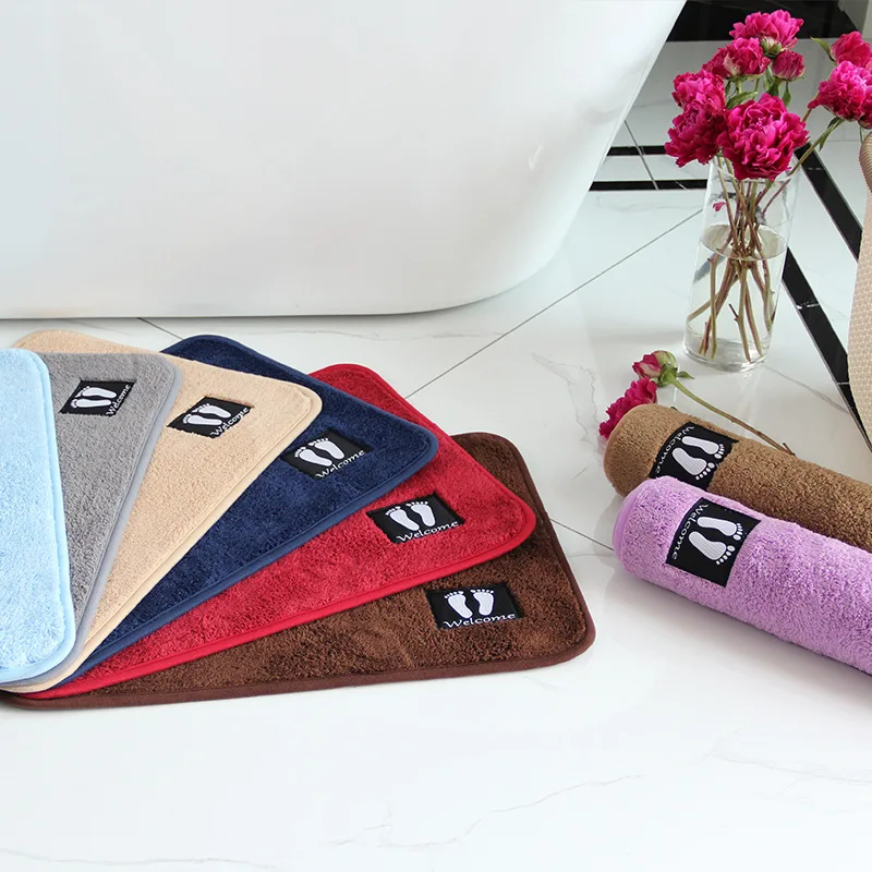

Suede Bathroom Bath Mat Non-slip Carpets In Wash Basin Bathtub Side Floor Rug Shower Room Doormat Soft Pad