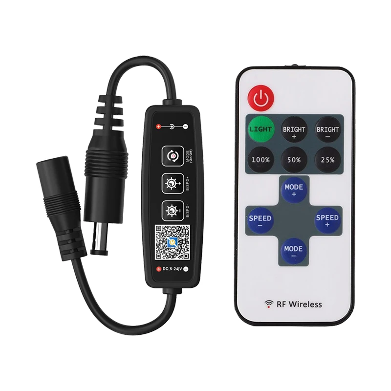 11Keys RF Wireless Remote Controller DC5-24V Single Color LED Strip Light Bluetooth APP Button Control for 3528 5050 Tape Lights