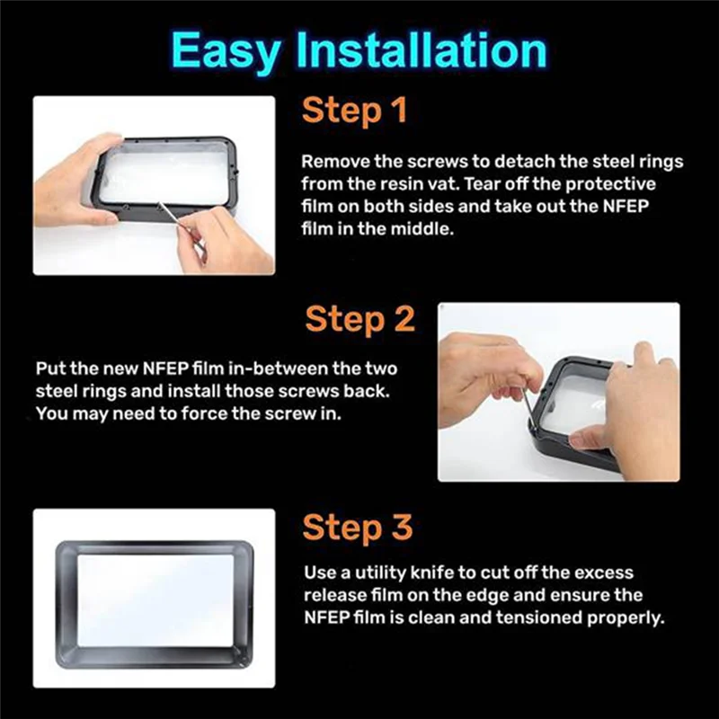 3 шт. NFEP (FEP 2,0) пленки для принтеров из смолы Photon M3 Max, M3 Premium, Elegoo Jupiter (6K), Saturn 2, прочные, 380X260X0,15 мм (art.: 3920cffce9afc) - 3920cffce9afc