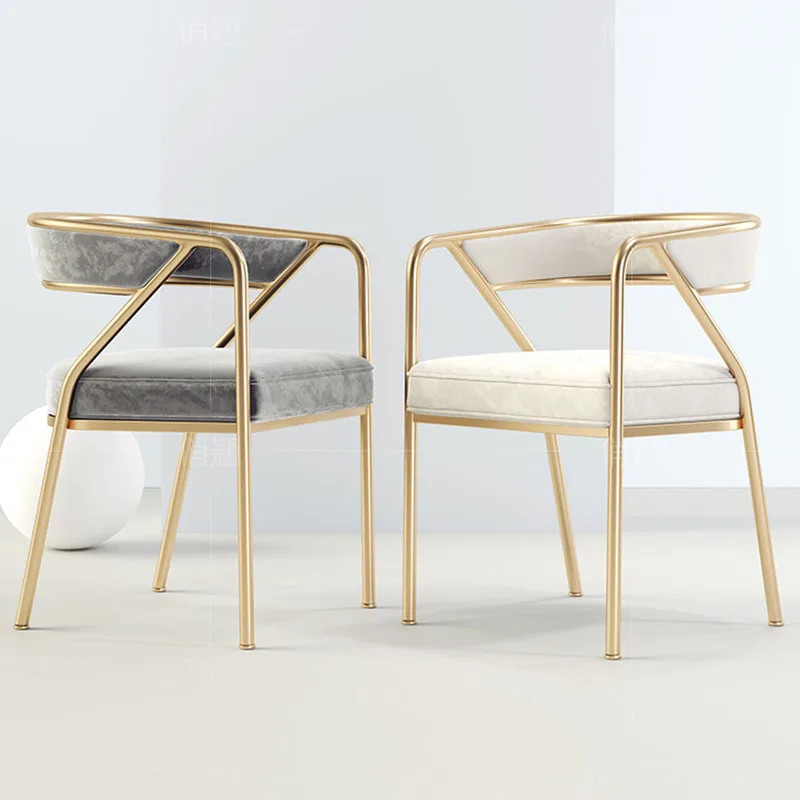

Velvet Nordic Dining Chairs Office Individual Arm Manicure Bedroom Dining Chairs Bar Lounge Meuble Salon Home Furniture