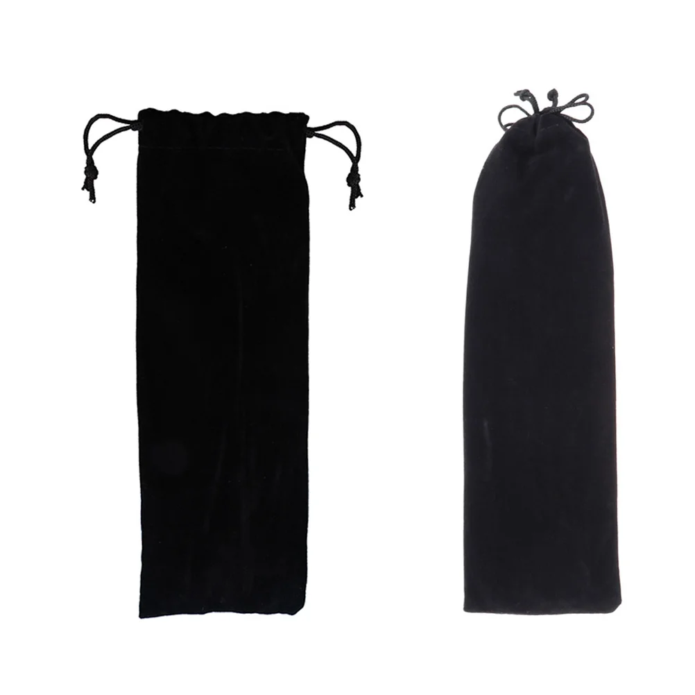 

Drinking Straw Storage Bag Pouch Bag Straw Carrying Case Stainless Straws Grade Black Flannel Pouch