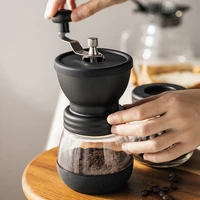 stainless steel adjustable manual coffee machine grinder coffe bean miller home coffee milling machine with storage jar