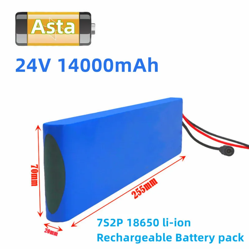 

2022 24V 14Ah 7S2P18650 li-ion Rechargeable Battery pack 29.4v 14000mAh For Lithium Ion Electric bicycle moped Balancing scooter