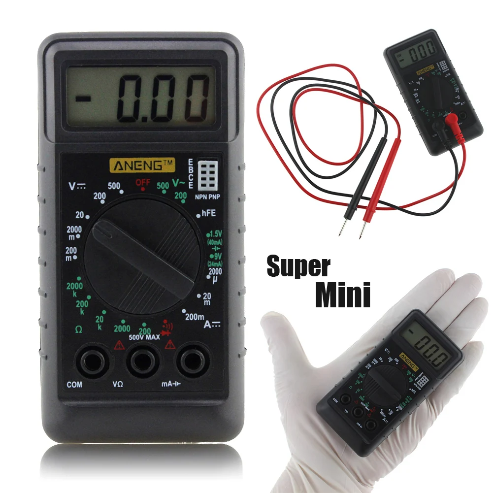 

Protable Mini Digital Multimeter Meter Testers 1999 Counts DC/AC Voltage Resistance Diode Continuity Battery Tester Tools