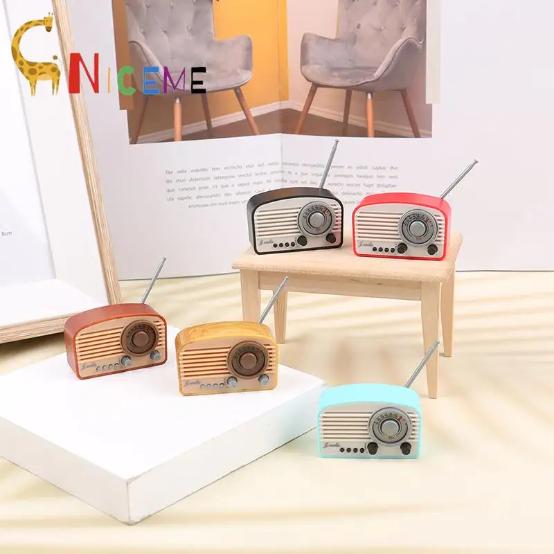 

1Pcs 1:12 Dollhouse Miniature Simulation Mini Radio Model DIY Accessories Toy Childhood Memories