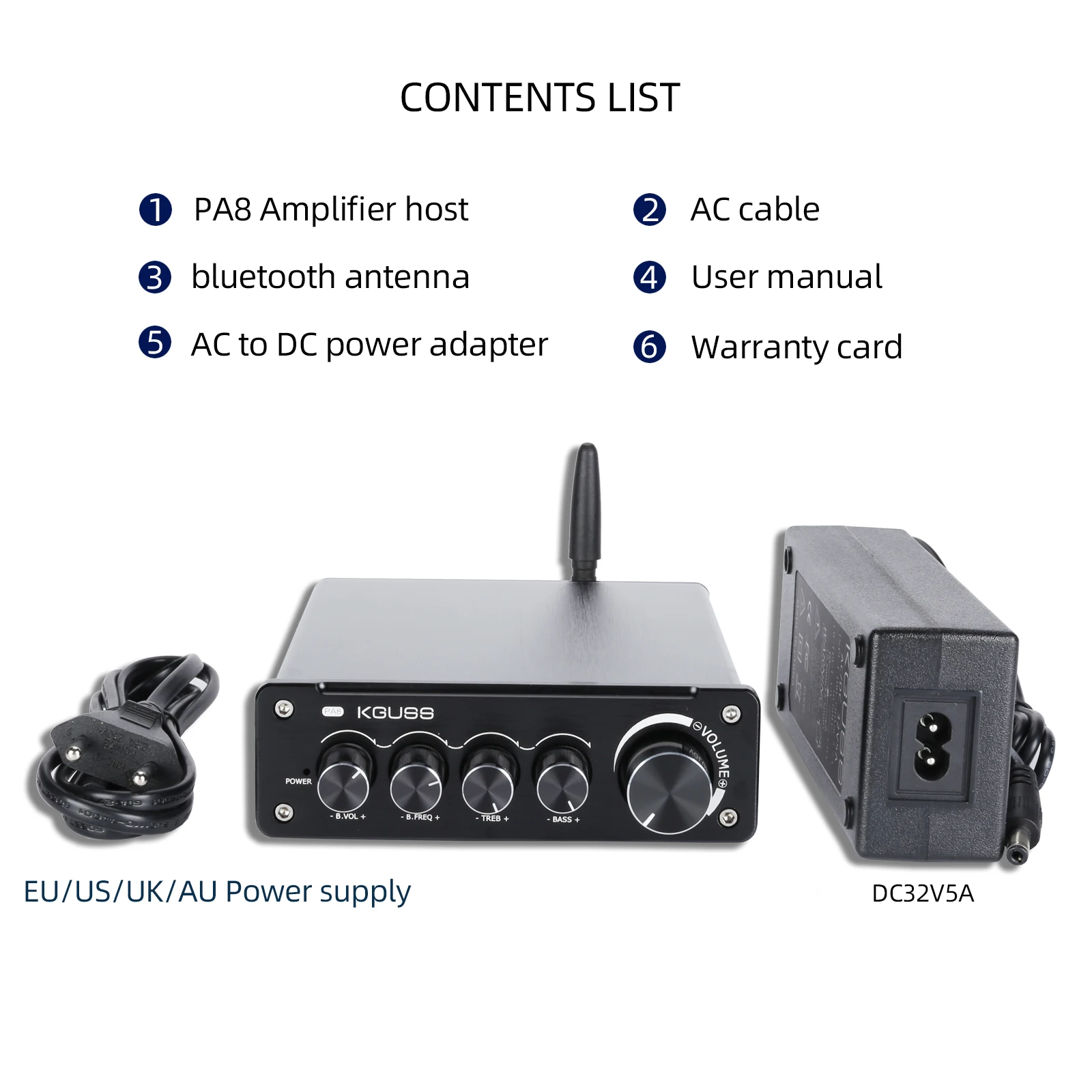 KGUSS PA8 высокомощный 2 1 канальный цифровой усилитель мощности TPA3255 HIFI сабвуфер