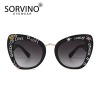retro oversized women cat eye sunglasses brand leopard decor letter pattern frame square men sun glasses gradient shades eyewear