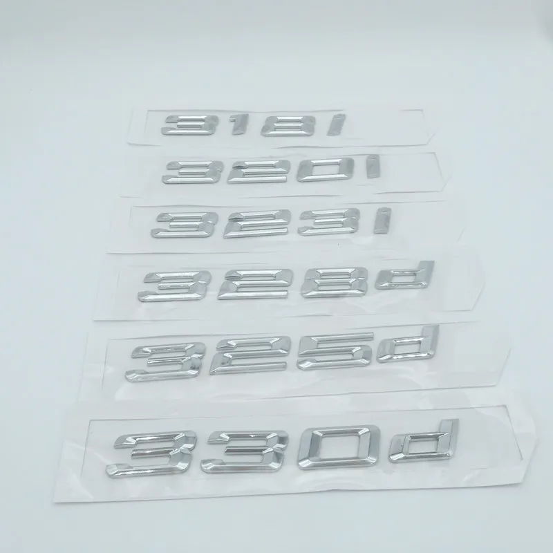 1pcs Black Silver 3 Series 316i 318i 320i 323i 325i 328i 330i 316d car Letter Rear Tail trunk Decals Emblem badge sticker Decal - купить по