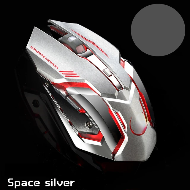 

Wireless Gaming Mouse T1 Wireless Mouse Colorful Lights and 4 Gears 2400 DPI 400mah Lithium Battery for PC