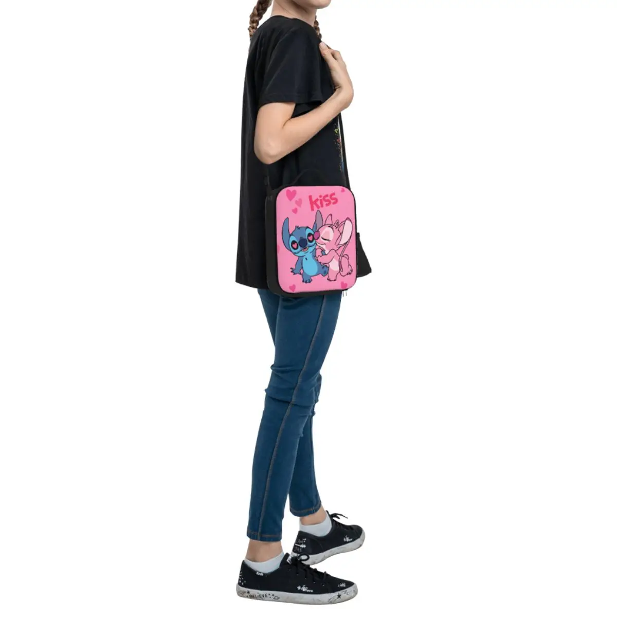 Индивидуальная Изолированная женская сумка для ланча Kiss Stitch Angel милая Термосумка