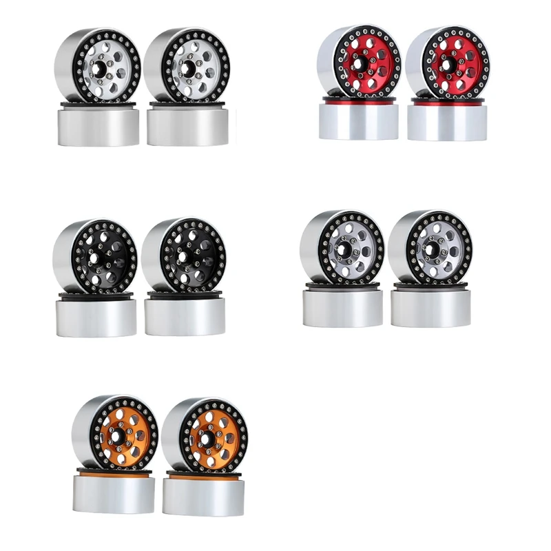 FBIL-4PCS Металлический обод колеса Beadlock 1 9 Ступица для 1/10 RC гусеничного автомобиля