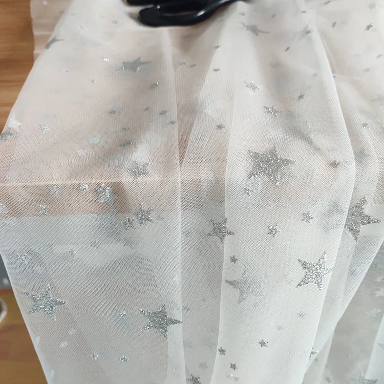 Бронзовая пятиконечная звезда сетчатая пряжа кружевная ткань для платья вуаль