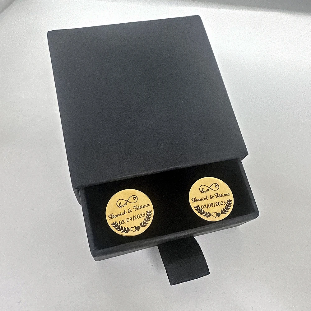 

Custom Engraved Groom Shirt Cufflinks Wedding Gifts Name Lettering Personalized Best Men Cuff links Buttons Groomsmen Jewelry