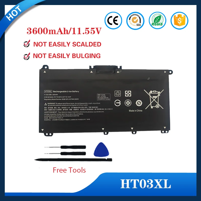 Фото Аккумуляторная батарея HTO3XL HT03XL 41WH для ноутбуков HP Pavilion 14-CE Series HSTNN-LB8L L11421-4 №1