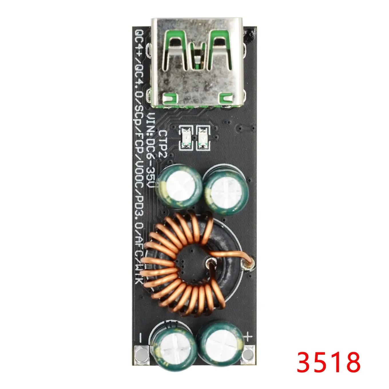 QC4.0 QC3.0 USB Type-C Адаптер для быстрой зарядки мобильного телефона 6–35 В понижающий