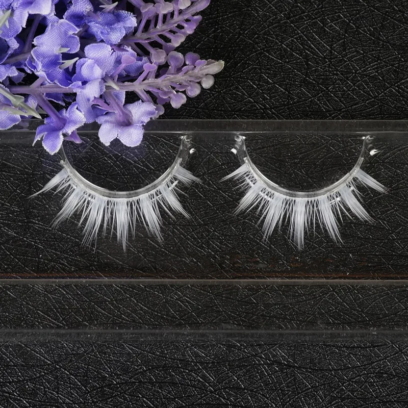 

White False Eyelashes Long Cross Eyelashes Extension Soft False Eyelashes Cosplay Eye Makeup Tools