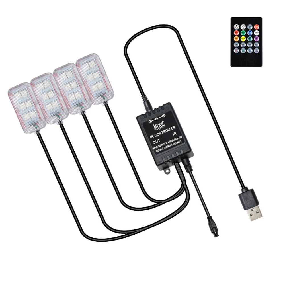 

Enhance Your Driving Experience with RGB LED Car Interior Ambient Mood Foot Light USB Remote Control Lamp Easy Installation